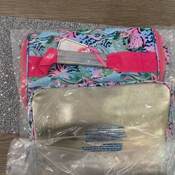 Lilly Pulitzer Insulated Wine Carrier picnic cooler basket NEW mermaid - Picture 2 of 4